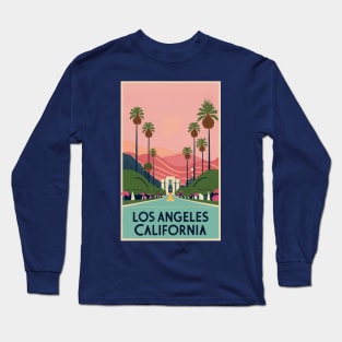 A Vintage Travel Art of Los Angeles - California - US Long Sleeve T-Shirt